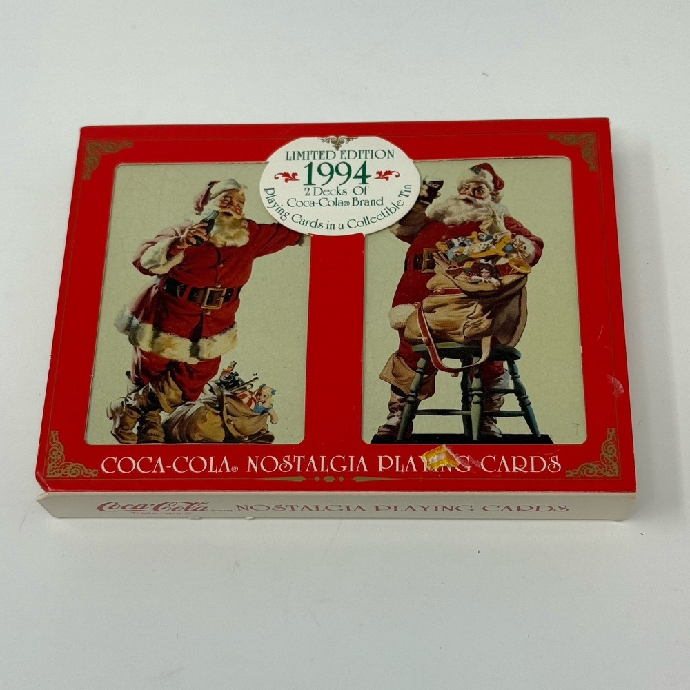 1994 LIMITED EDITION COCA-COLA NOSTALGIA PLAYING CARDS. SANTA THEMED, BRAND NEW
